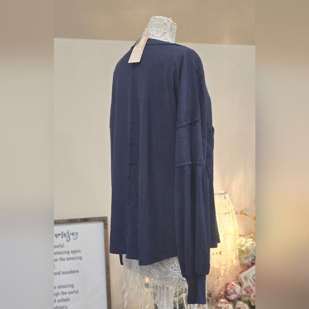 BTFBM Navy Blue Oversized Crew Neck Sweatshirt Sz XL - Picture 4 of 14
